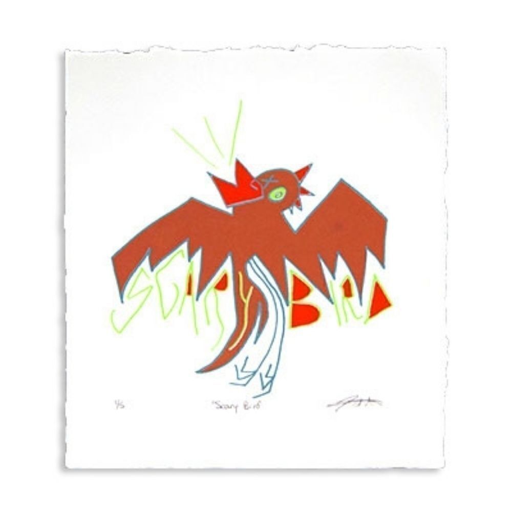 "Scary Bird" : 4 color screen print
